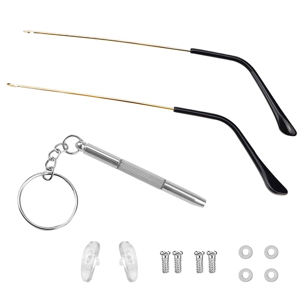 1 Pair Universal Metal Glasses Arm Replacement Kit Eyeglasses Repair Parts Replacement Temple for Eyeglasses Frames Gold