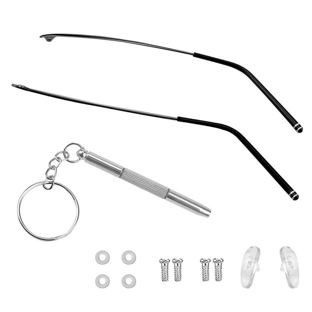 1 Pair Universal Metal Sunglasses Arm Replacement Eyeglass Repair Kit Glasses Replacement Temple for Sunglasses and EyewearBlack