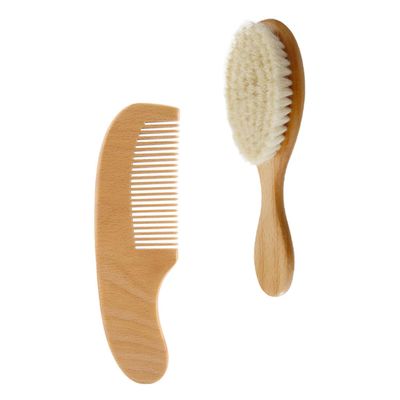 MERRYHAPY Handle Comb Wool Brush Cradle Cap Brush for Boy Girl Shampoo Grooming Kit for Boys