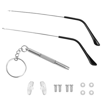 1 Pair Eyeglass Arm Replacement Kit Metal Temples for Glasses Repair Universal Legs Replacement Accessories for EyeglassesSilver