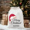 Personalized Santa Sacks With Glitter, Custom Name Christmas Sacks for Family Members, Initial Christmas Santa Bags, Christmas Gifts Bags, Christmas Tree Dcor 3 view 1