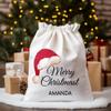 Personalized Santa Sacks With Glitter, Custom Name Christmas Sacks for Family Members, Initial Christmas Santa Bags, Christmas Gifts Bags, Christmas Tree Dcor 3 view 2
