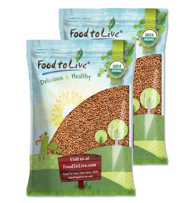 Food to Live Gluten Free Organic Roasted Buckwheat Kasha, 20 Pounds  Non-GMO Whole Groats. Quick-Cooking. Good Source of Fiber, Protein, and Copper.