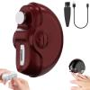 2 in 1 Electric Polishing Automatic Nail Clippers, Electric Nail Clipper with Nail Clip Storage and LCD Light, USB Rechargeable Automatic Nail Clippers for Adults, Seniors, Babies, Children (Red) view 1