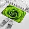 Bathroom Rugs Green Rose Bath Mat Non-Slip Shower Mat Bathtub Mats Absorbent Coral Velvet Bath Rugs Floor Mat for Bathroom Floor, Tub and Shower 23.6x15.7 Inch view 4