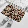 Bathroom Rugs Leopard Daisy Bath Mat Non-Slip Shower Mat Bathtub Mats Absorbent Coral Velvet Bath Rugs Floor Mat for Bathroom Floor, Tub and Shower 23.6x15.7 Inch view 4