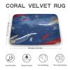 Bathroom Rugs Contains Gold Glitter Bath Mat Non-Slip Shower Mat Bathtub Mats Absorbent Coral Velvet Bath Rugs Floor Mat for Bathroom Floor, Tub and Shower 23.6x15.7 Inch view 2