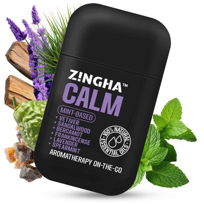 Z!NGHA Natural Aromatherapy Dual Nasal Inhaler Stick  Uplifting Essential Oil Blend for Refreshing Scents & Daily Clarity | Portable, Travel-Friendly Nasal Stick for Aromatic Enjoyment (2pk Calm)