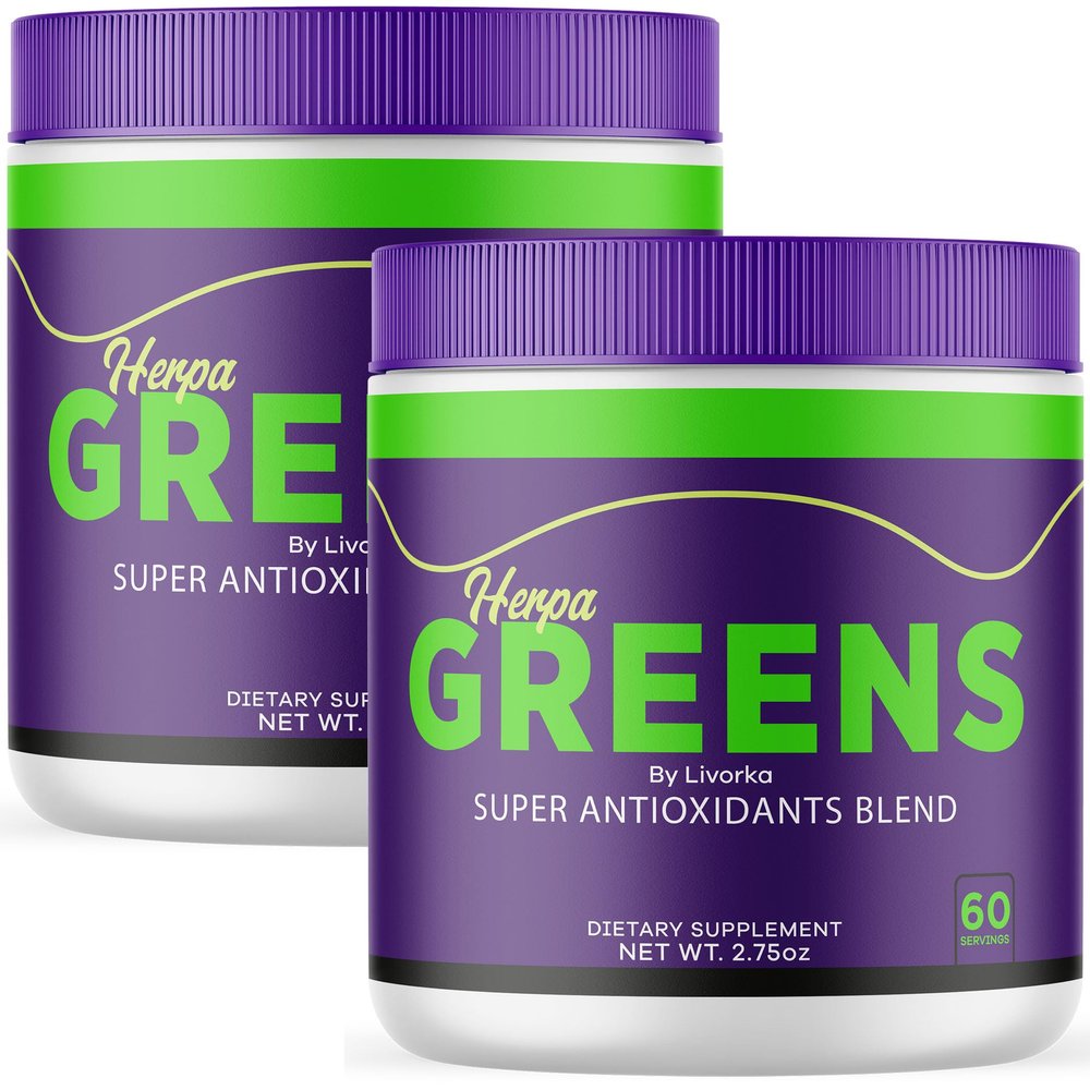 (2 Pack) Herpa Greens Powder, Official HerpaGreens Powder, Herpa Greens Advanced Formula in a Jar, Herpa Greens Supports Overall Health and Wellness, HerpaGreens Reviews, 60 Servings for 2 Months