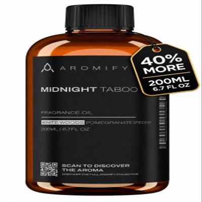 Aromify, Midnight Taboo Diffuser Oil, Inspired by Luxury Hotels, 6.7 Fl Oz 200 mL, Hotel Scent for Home, Office, Bathroom & Spa, Aromatherapy Essential Oil, Lemon & Pomegranate Scents.