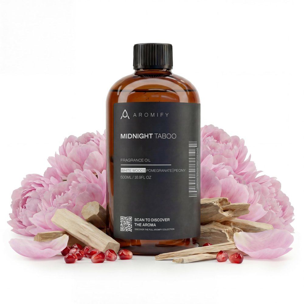 Aromify, Midnight Taboo Diffuser Oil, Inspired by Luxury Hotels, 16.9 FL Oz, 500 mL, Hotel Scent for Home, Office, Bathroom, Aromatherapy Essential Oil, Lemon & Pomegranate Scents.