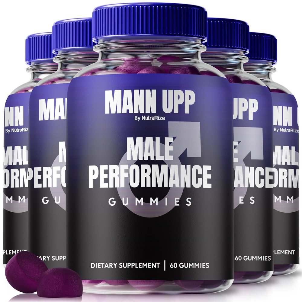 (5 Pack) Mann Upp Gummies for Men, Official Formula for Peak Performance, All Natural to Support Physical Endurance and Overall Health, Premium MannUpp Gomitas Reviews (300 Gummies)