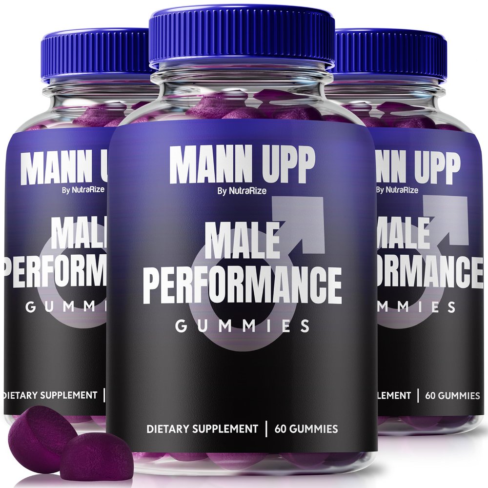 (3 Pack) Mann Upp Gummies for Men, Official Formula for Peak Performance, All Natural to Support Physical Endurance and Overall Health, Premium MannUpp Gomitas Reviews (180 Gummies)