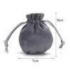 LJJCSFF 5 PCS Mini Velvet Bags Drawstring Jewelry Pouches Wedding Favor Bags Gift Bags for Small Items Headphones Candy Pouch Bags Grey view 2