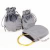 LJJCSFF 5 PCS Mini Velvet Bags Drawstring Jewelry Pouches Wedding Favor Bags Gift Bags for Small Items Headphones Candy Pouch Bags Grey view 4
