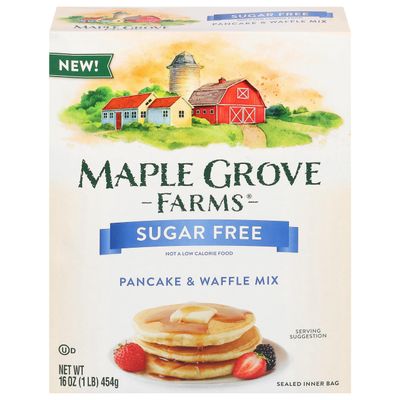 Maple Grove Farms Sugar-Free Pancake & Waffle Mix, 16 Ounce (Pack of 8)