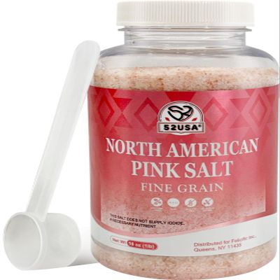 52USA North American Pink Salt, Fine Grain, 1 lb, Rich in Trace Minerals, Kosher Salt, Gluten Free, All Natural Sea Salt, Perfect for Cooking & Seasoning