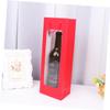 COLLBATH 12pcs Red Bags Kraft Paper Wine Carrier Window for Christmas Weddings and Party Favors Portable Red view 4