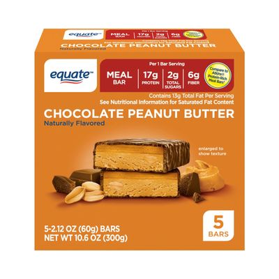 Equate Chocolate Peanut Butter Meal Bar, 5 Ct and card gift Maker Explorador