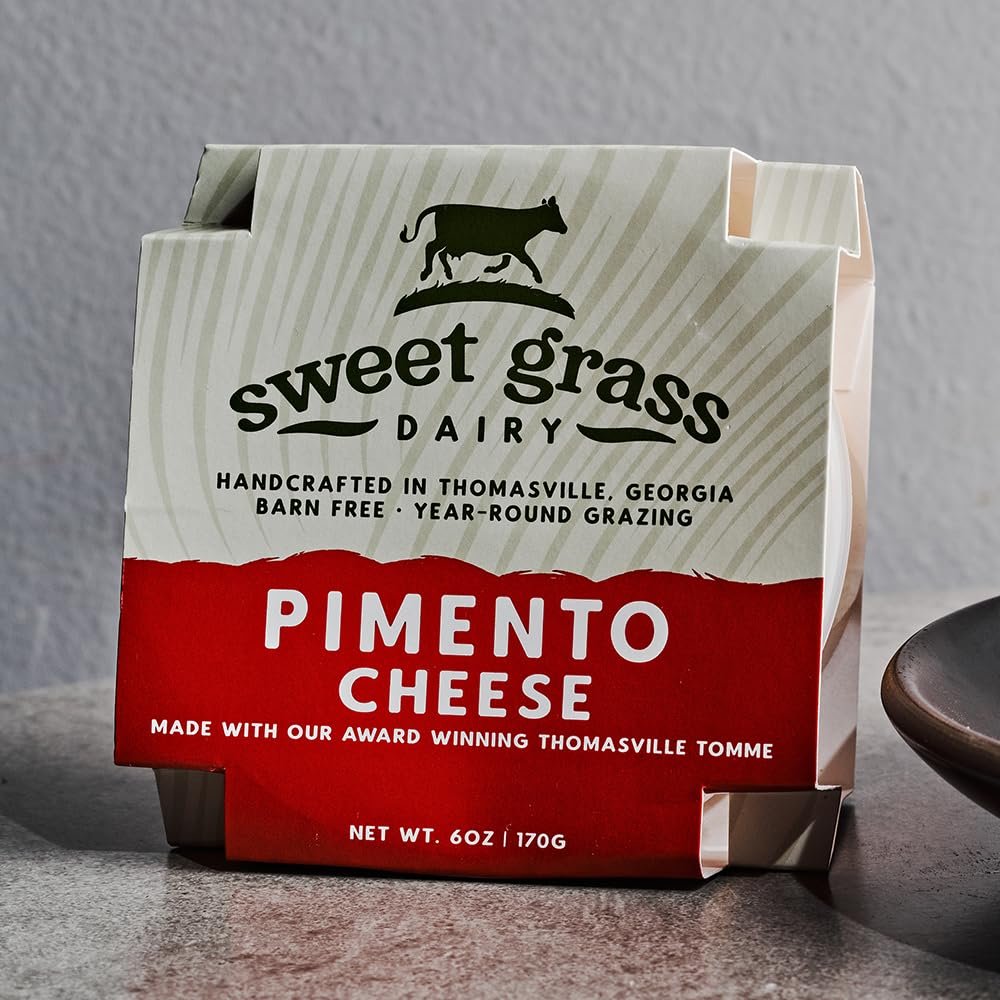 Sweet Grass Pimiento Cheese, Retail, Individual Cups, 16 cups of 6 oz Each, Southern Comfort Food, Smoky and Savory Flavor