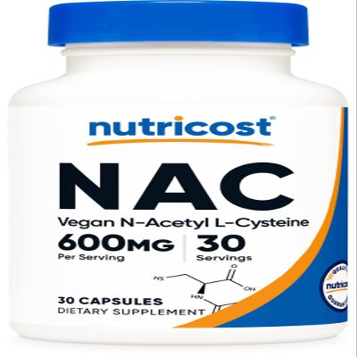 Nutricost N-Acetyl L-Cysteine (NAC) 600mg, 30 Vegan Capsules - GMO Free, Gluten Free, Vegetarian Caps