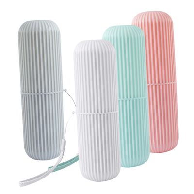 IWOWHERO 4pcs Toothbrush Holder Case Compact Travel Toothbrush Storage Box for Family Hotel Use