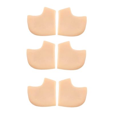 BIUDECO 3pairs Sebs Gel Heel Socks for Moisturizing and Cracked Foot Care Soft Cushion Protectors for Dry Heels Reusable and Washable Foot Treatment Sleeves Skin Color