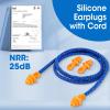AZEN 110 Pairs Silicone Ear Plugs, Reusable Earplugs for Noise Reduction, 25dB NRR Corded Ear Plug for Sleeping Noise Cancelling, Ear Plug with String Individual Packing view 3
