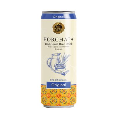 Golden Nest Horchata Traditional Mexican Style Rice Drink | Ready to Drink On-the-go Creamy Beverage | All Natural No Preservatives | 11 Fl Oz Can (Pack of 12, Original)