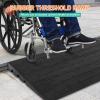24"x42"x3" Rubber Threshold Ramp, 3" Height Portable Wheelchair Ramp, 2500LBS Weight Capacity for Wheelchairs, Doorways, Stairs, Home, and Pets, with 3-Channel Cable Protector view 2