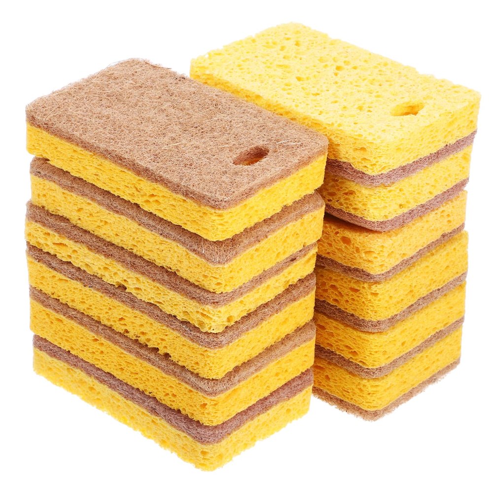 SHOWERORO 12pcs Multi-Function Cleaning Sponges Absorbent Scrub Sponge for Kitchen and Household Use Non-Scratch Dish Cleaning Tools Effortless Daily