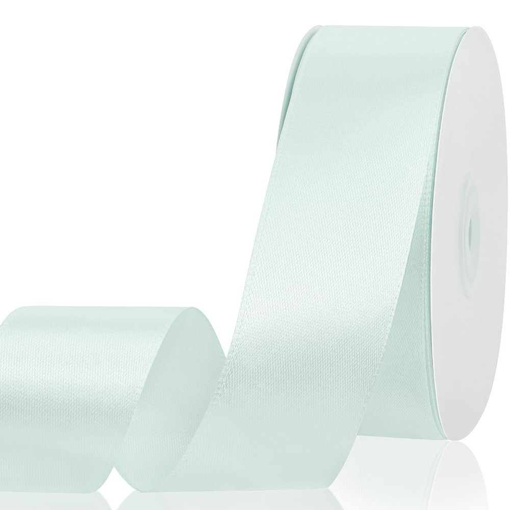 1-1/2 Inch Light Blue Satin Ribbon,50 Yards Light Blue Fabric Ribbon for Flower Bouquet,Gift Wrapping,Crafts,Bows Making,Wedding,Christmas,Birthday Party Decoration