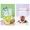 50PCS Stand Up Liquid Drinking Pouches with Straws Double Hole Design, Portable Transparent Packaging Bags for Hot and Cold Drinks, Large Capacity for Household, Beverage Stores, view 2
