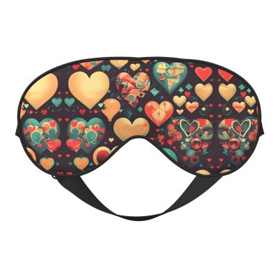 Colorful Hearts Soft Eye mask, All Over Printed, 96% Polyester 4% Spandex