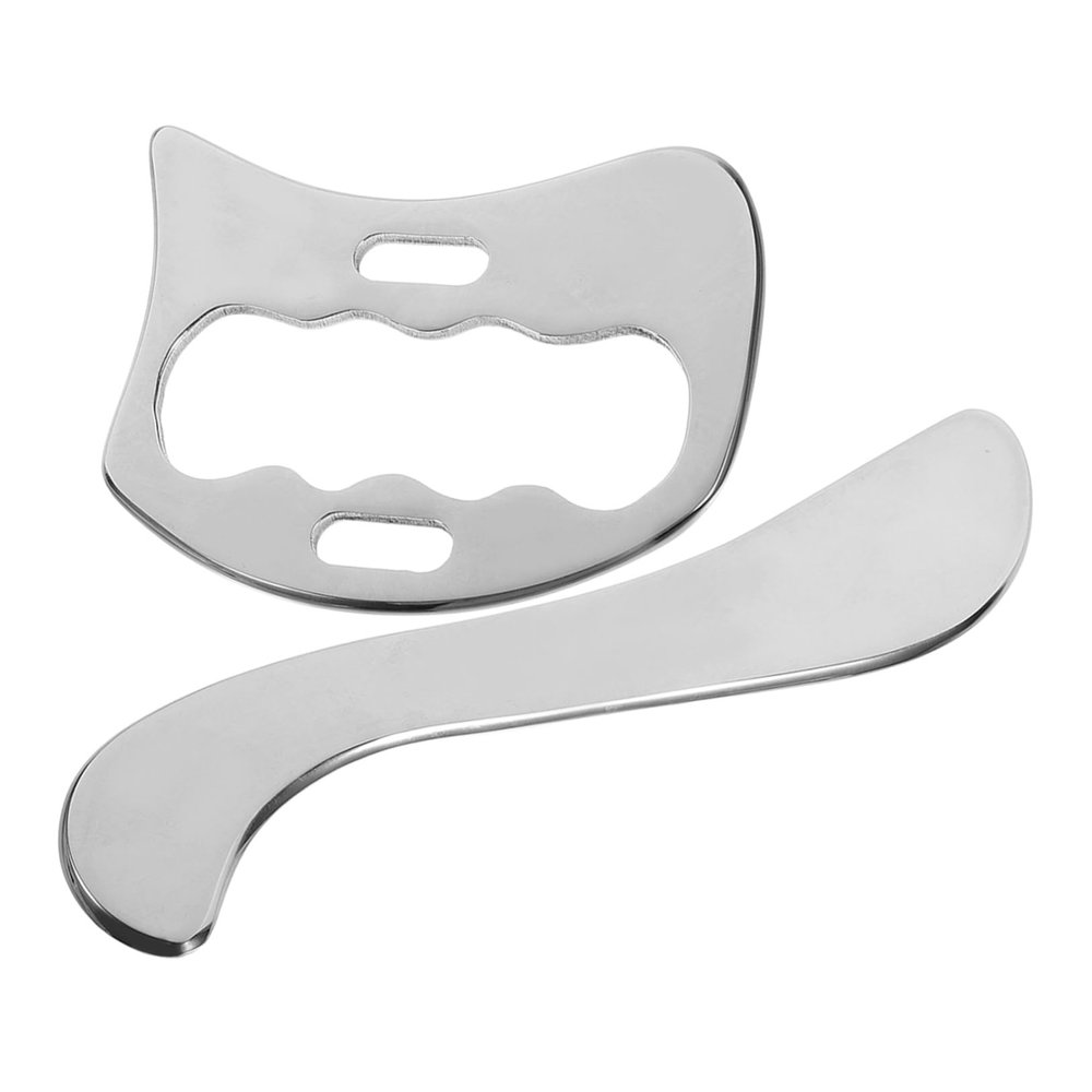 IWOWHERO Stainless Steel Muscle Scraper Tool Set Durable Gua Sha Board for Deep Tissue Massage Facial Relaxation Safe for All Skin Types