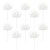 10pcs Cloud Cupcake Toppers - Realistic Plush Cloud Cake Decorations, Yarn Ball Cake Toppers, Dessert Decorations, Cake Picks for Birthday, Wedding, Baby Shower (White) view 1