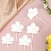 10pcs Cloud Cupcake Toppers - Realistic Plush Cloud Cake Decorations, Yarn Ball Cake Toppers, Dessert Decorations, Cake Picks for Birthday, Wedding, Baby Shower (White) view 3