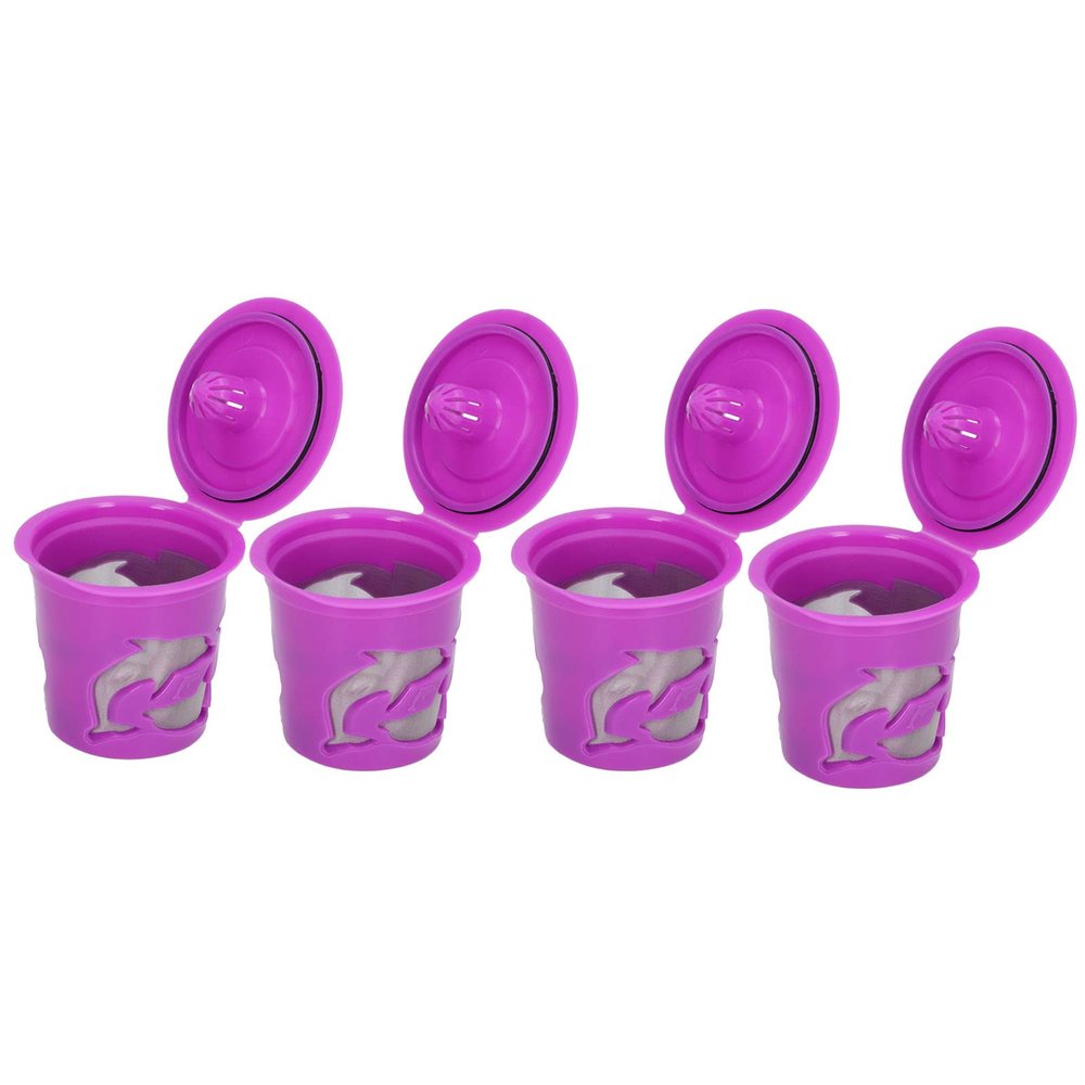 100ML Refillable Reusable Coffee Capsule Cup with Filter, PP Stainless Steel Material, Protects Machine Filter Layer, Enhances Coffee Taste, 4Pcs Pack for Coffee Lovers