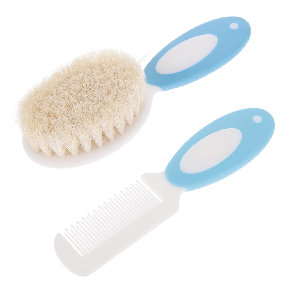 CIMAXIC 2pcs Hair Brush Set Soft Wool Shampoo Grooming Comb for Boy Girl and Toddlers Gentle Scalp Massager for Lightweight and Easy to Use