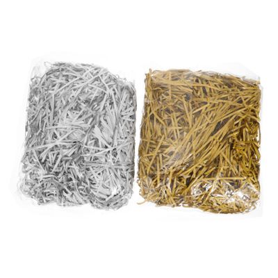 COOLHIYA 2 Pack Box Filler Paper Shreds Silver Wedding Decor Accessories Confetti Filler Decor