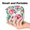 Pink Flowers with Leaves Sanitary Napkin Storage Bags Menstrual Cup Pouches Nursing Pad Holder Tampon Bags view 2