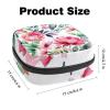 Pink Flowers with Leaves Sanitary Napkin Storage Bags Menstrual Cup Pouches Nursing Pad Holder Tampon Bags view 3