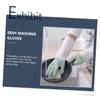 COOLHIYA 2pairs Food Service Gloves Cooking Gloves Household Cleaning Latex Flannelette Long Cuffs Non-slip Design view 2