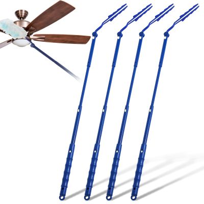 Colingmill 4 Pcs 3 ft Replacement Handles Compatible with Swiffer Duster Refill, Extended Handle, Removal Duty, Adjustable Length for Home Fan Window Cleaning (Blue)