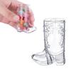 12 Pcs Western Cowboy Boot Shot Glasses, Mini Plastic Boot Shot Glass, Transparent Mini Cups, Reusable Plastic Boot Cups for Cowboy Cowgirl Western Theme Party Supplies (White) view 1