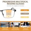 K.LAVER Photochromic Progressive Reading Glasses Multifocus Anti-blue Light Men's Computer Metal Women's Reading Glasses view 4