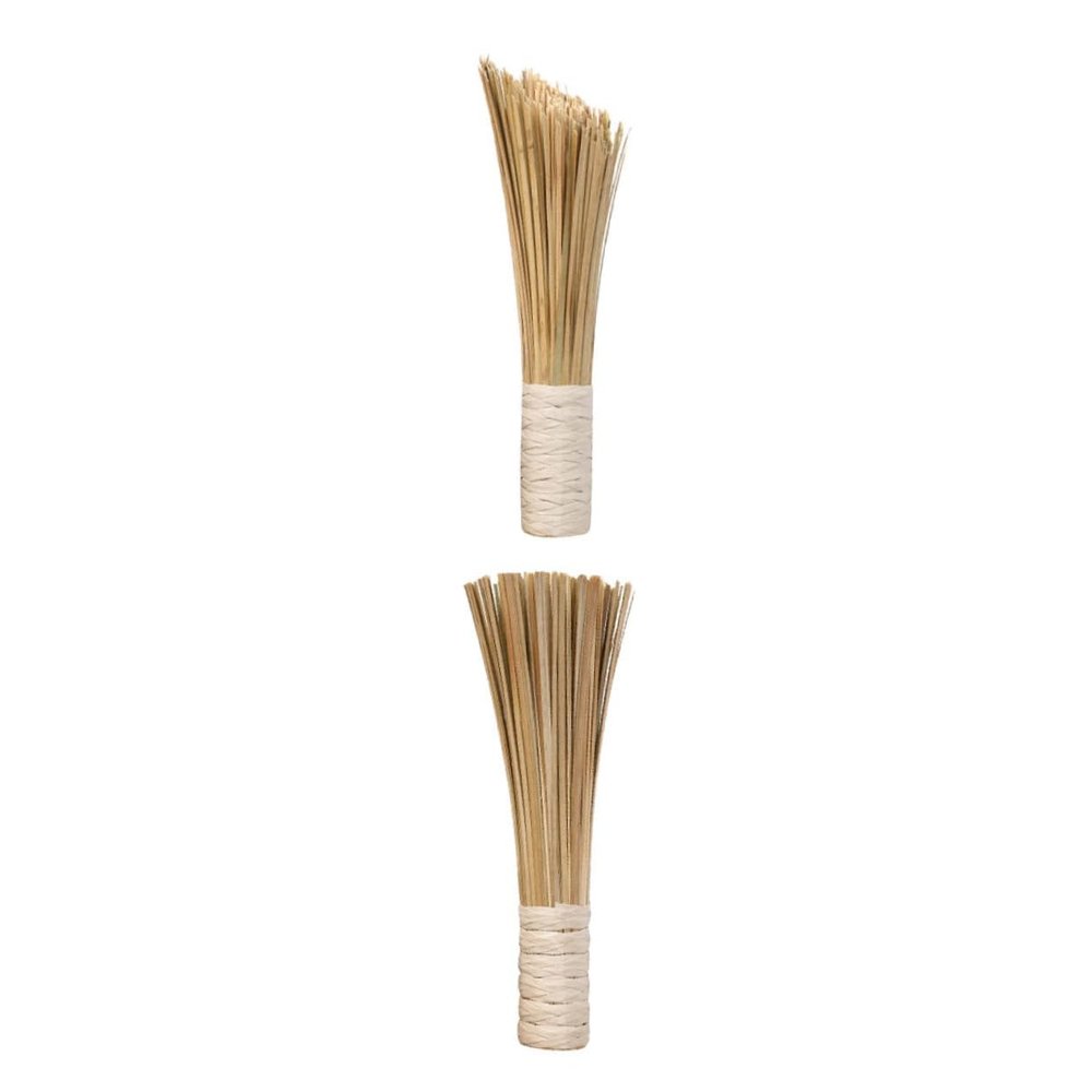 BCOATH 2pcs Strong Decontamination Bamboo Kitchen Brush Dish Brush for Frying Wok