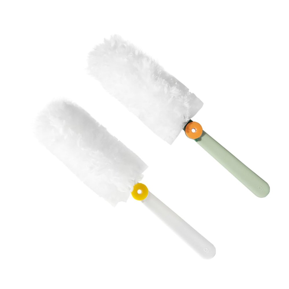 COOLHIYA 2pcs Microfiber Dust Collectors Household Dusters for Cleaning of Ceilings Blinds and Bookshelves Flexible Rotation Strong Adsorption