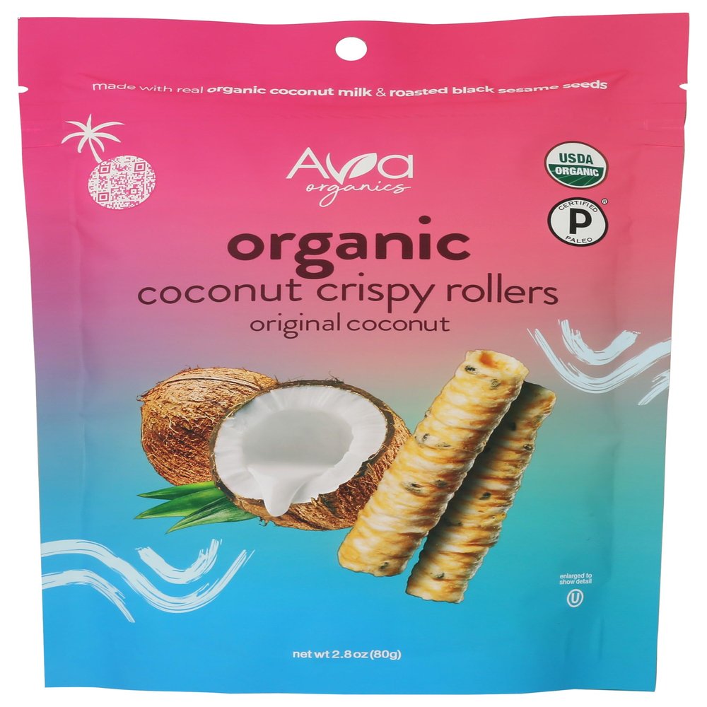 Ava Organics, Original Coconut Crispy Rollers, 2.8 Ounce