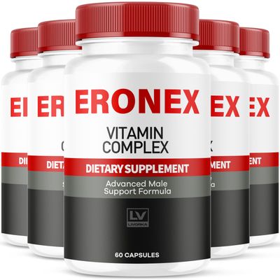 (5 Pack) Eronex Vitamin Complex Pills, Eronex Capsules, Official Advanced Formula Capsulas, Eronex All-Natural Support Pills, Eronex Pastillas Reviews, 300 Capsules for 5 Months